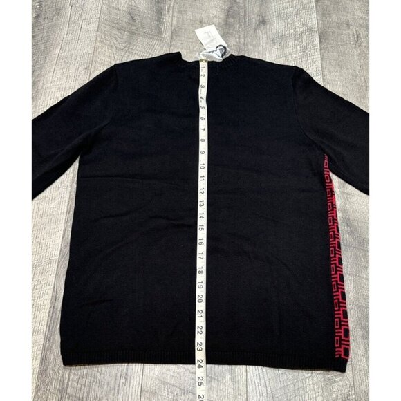 Westbound Sweater Cardigan Womens Small Black Red Geometric Knit‎ Retro Y2K NEW - Picture 6 of 7